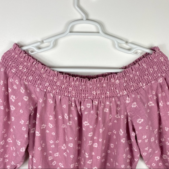 INC Women Top Off shoulder Pink Floral XL Shirt - Picture 2 of 6